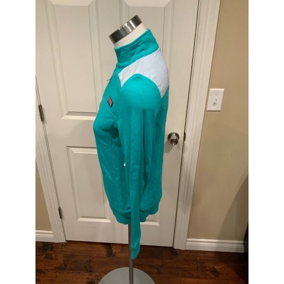 Vineyard Vines Teal Green 1/4 Zip Long Sleeve Sweatshirt, Size XXS - Picture 4 of 6
